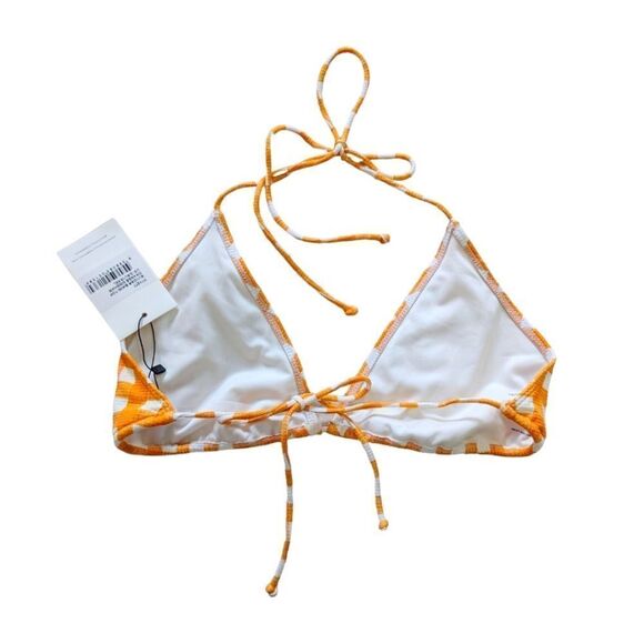 Sundar Bikini Top in Orange Gingham Sz XL Faithfull the Brand Swimsuit NWT - Picture 11 of 15